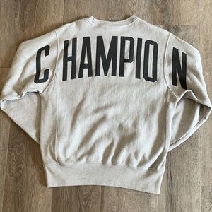Champion Reverse Weave Arched Logo Crewneck